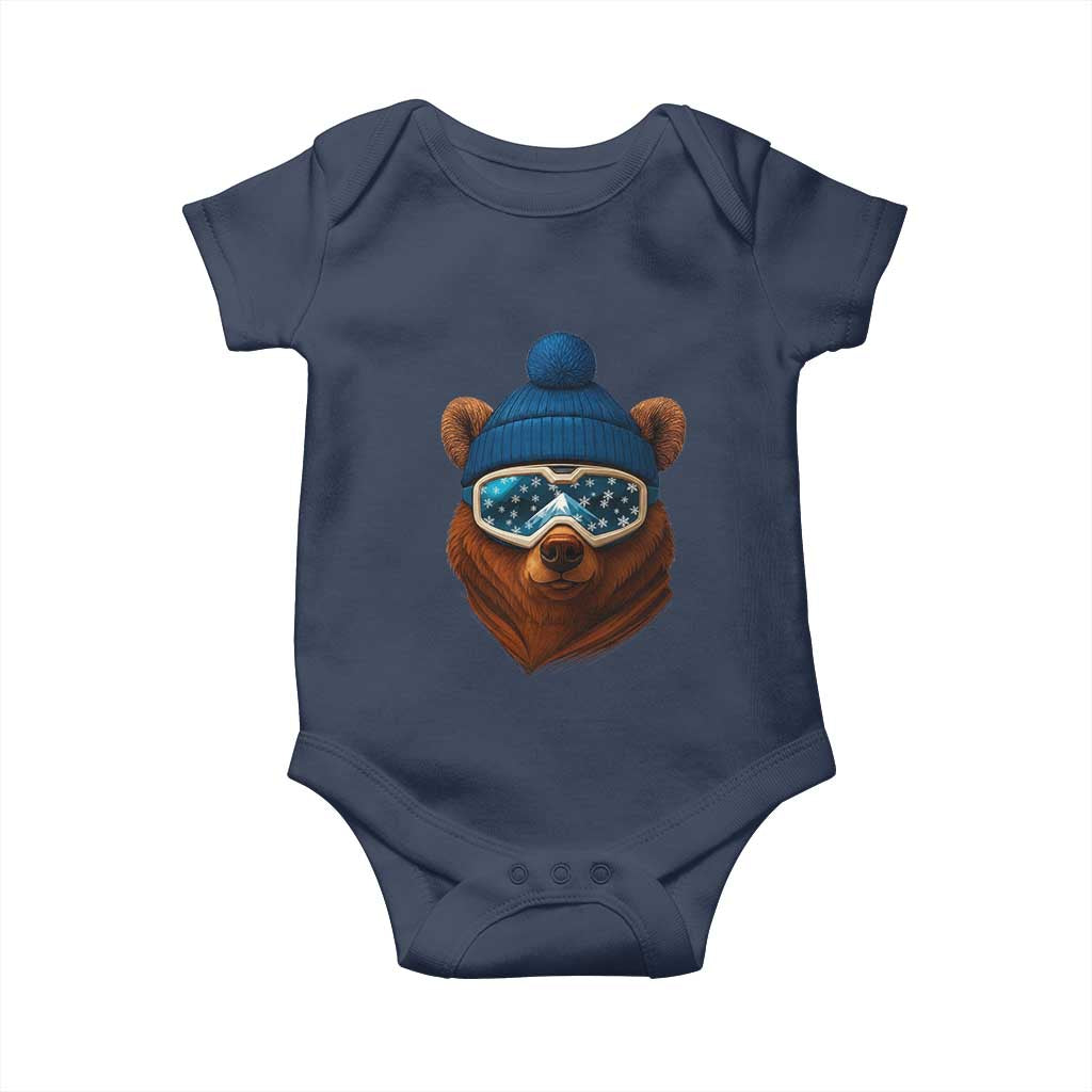 Grizzly Bear Snowboard Goggles Skiing Snow Winter Sport Baby Onesie - Wonder Print Shop
