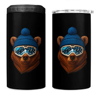 Grizzly Bear Snowboard Goggles Skiing Snow Winter Sport 4 in 1 Can Cooler Tumbler - Wonder Print Shop