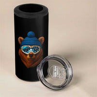 Grizzly Bear Snowboard Goggles Skiing Snow Winter Sport 4 in 1 Can Cooler Tumbler - Wonder Print Shop