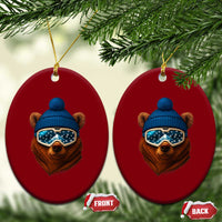 Grizzly Bear Snowboard Goggles Skiing Snow Winter Sport Ceramic Ornament - Wonder Print Shop