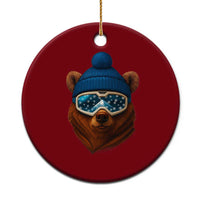 Grizzly Bear Snowboard Goggles Skiing Snow Winter Sport Ceramic Ornament - Wonder Print Shop