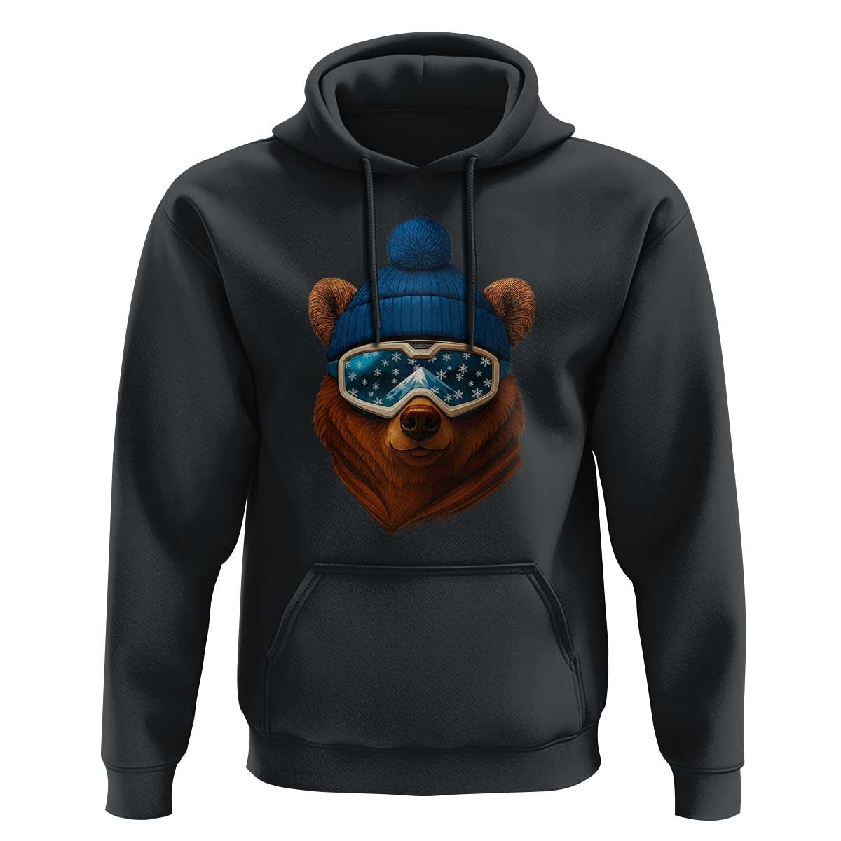 Grizzly Bear Snowboard Goggles Skiing Snow Winter Sport Hoodie - Wonder Print Shop