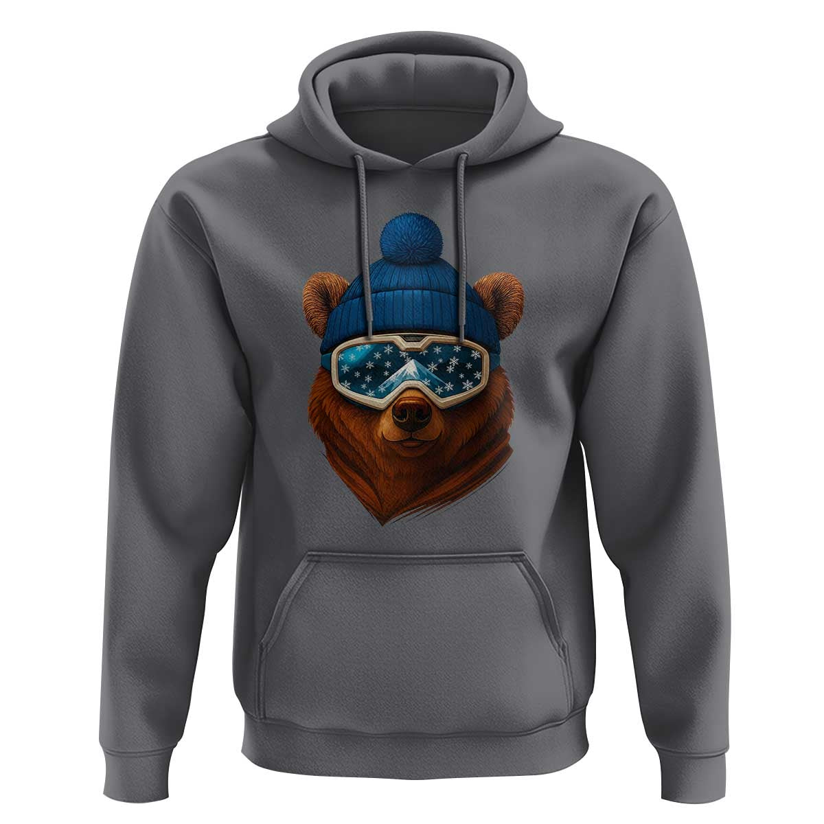 Grizzly Bear Snowboard Goggles Skiing Snow Winter Sport Hoodie - Wonder Print Shop