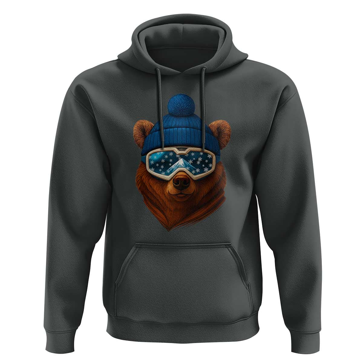 Grizzly Bear Snowboard Goggles Skiing Snow Winter Sport Hoodie - Wonder Print Shop