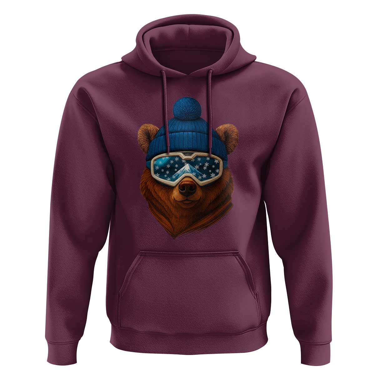Grizzly Bear Snowboard Goggles Skiing Snow Winter Sport Hoodie - Wonder Print Shop