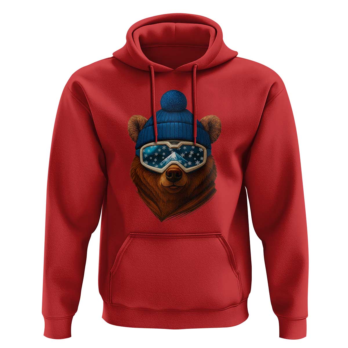 Grizzly Bear Snowboard Goggles Skiing Snow Winter Sport Hoodie - Wonder Print Shop