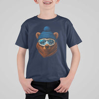 Grizzly Bear Snowboard Goggles Skiing Snow Winter Sport T Shirt For Kid - Wonder Print Shop
