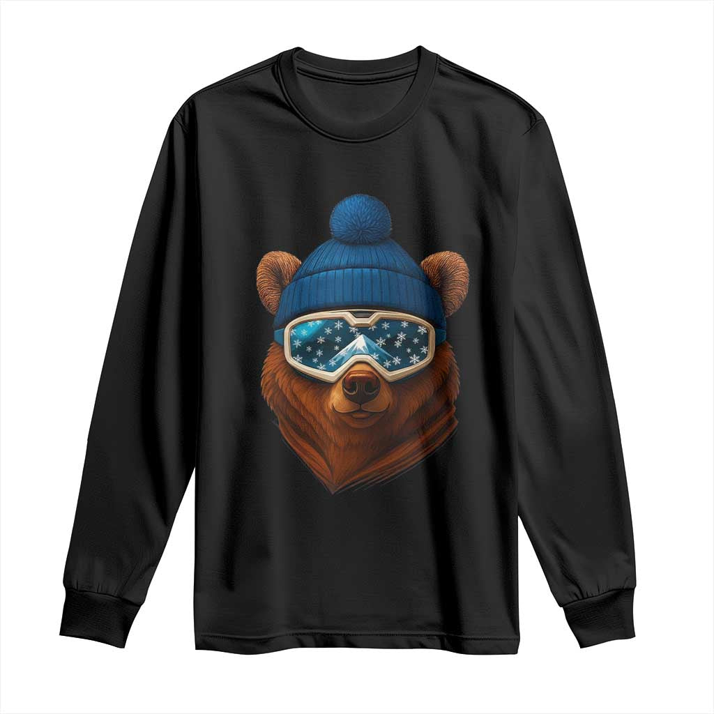 Grizzly Bear Snowboard Goggles Skiing Snow Winter Sport Long Sleeve Shirt - Wonder Print Shop
