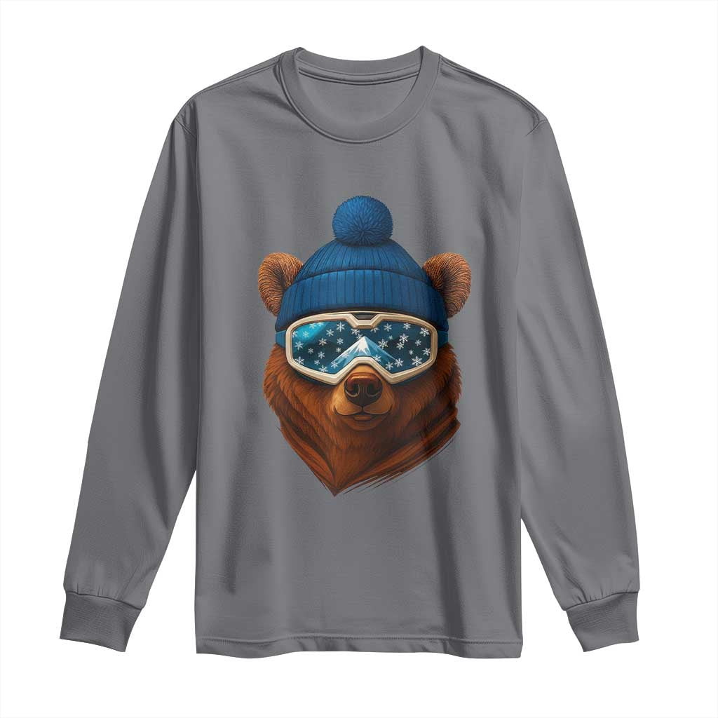 Grizzly Bear Snowboard Goggles Skiing Snow Winter Sport Long Sleeve Shirt - Wonder Print Shop