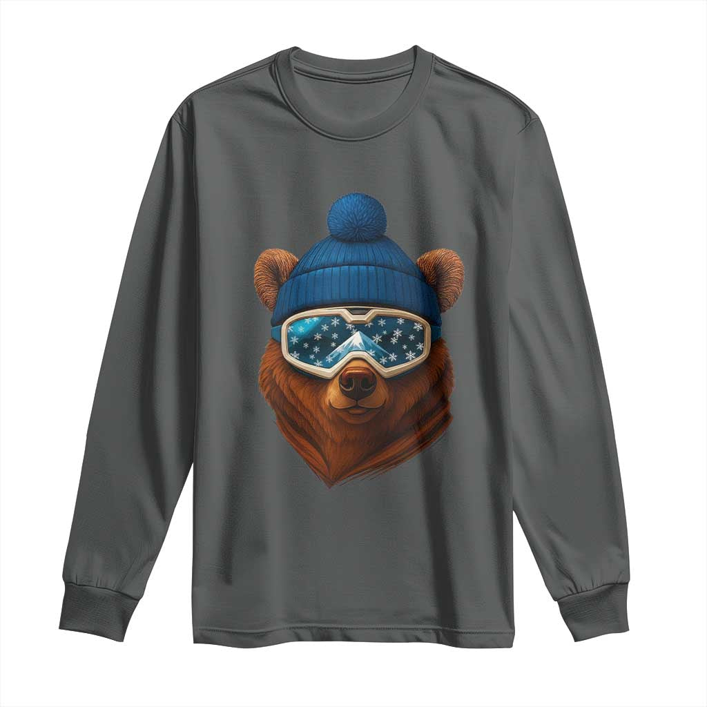 Grizzly Bear Snowboard Goggles Skiing Snow Winter Sport Long Sleeve Shirt - Wonder Print Shop