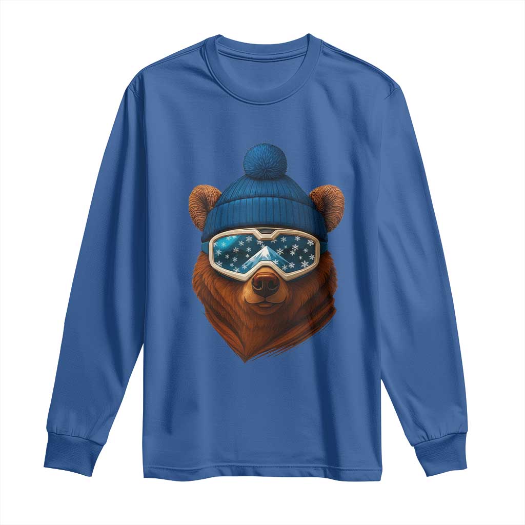 Grizzly Bear Snowboard Goggles Skiing Snow Winter Sport Long Sleeve Shirt - Wonder Print Shop