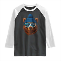 Grizzly Bear Snowboard Goggles Skiing Snow Winter Sport Raglan Shirt - Wonder Print Shop