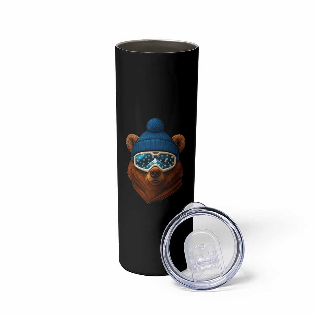 Grizzly Bear Snowboard Goggles Skiing Snow Winter Sport Skinny Tumbler - Wonder Print Shop