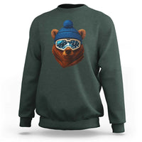 Grizzly Bear Snowboard Goggles Skiing Snow Winter Sport Sweatshirt - Wonder Print Shop