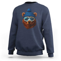 Grizzly Bear Snowboard Goggles Skiing Snow Winter Sport Sweatshirt - Wonder Print Shop