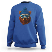 Grizzly Bear Snowboard Goggles Skiing Snow Winter Sport Sweatshirt - Wonder Print Shop