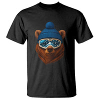 Grizzly Bear Snowboard Goggles Skiing Snow Winter Sport T Shirt - Wonder Print Shop