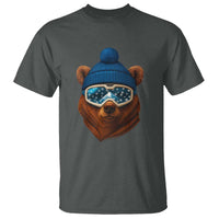 Grizzly Bear Snowboard Goggles Skiing Snow Winter Sport T Shirt - Wonder Print Shop