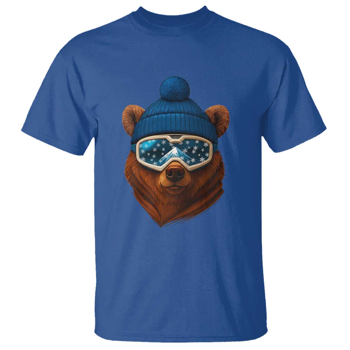 Grizzly Bear Snowboard Goggles Skiing Snow Winter Sport T Shirt - Wonder Print Shop