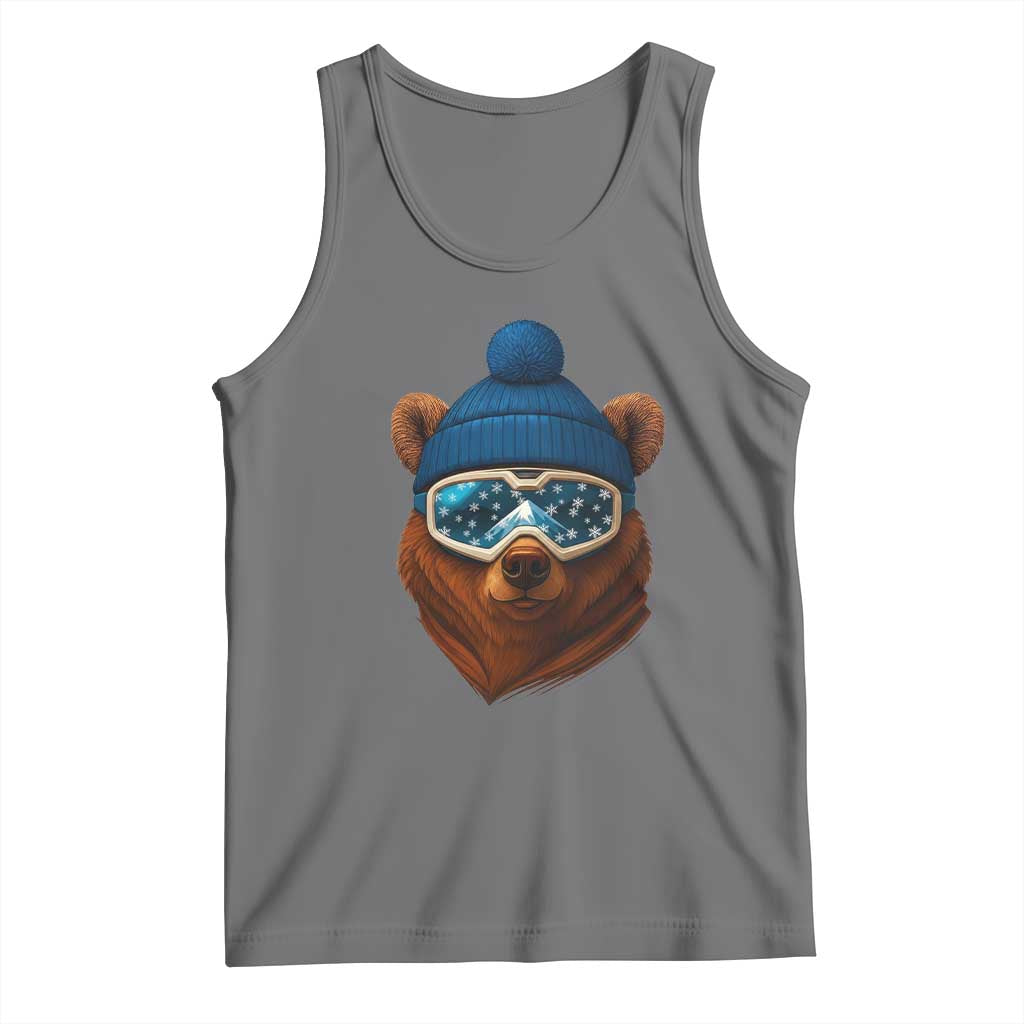 Grizzly Bear Snowboard Goggles Skiing Snow Winter Sport Tank Top - Wonder Print Shop