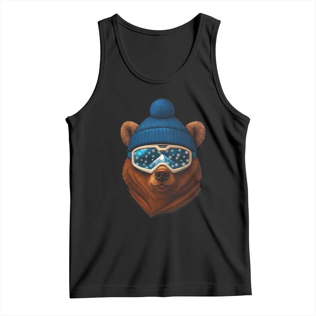 Grizzly Bear Snowboard Goggles Skiing Snow Winter Sport Tank Top - Wonder Print Shop