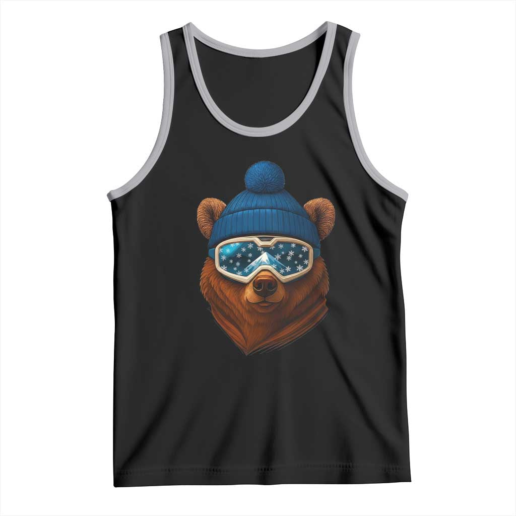 Grizzly Bear Snowboard Goggles Skiing Snow Winter Sport Tank Top - Wonder Print Shop