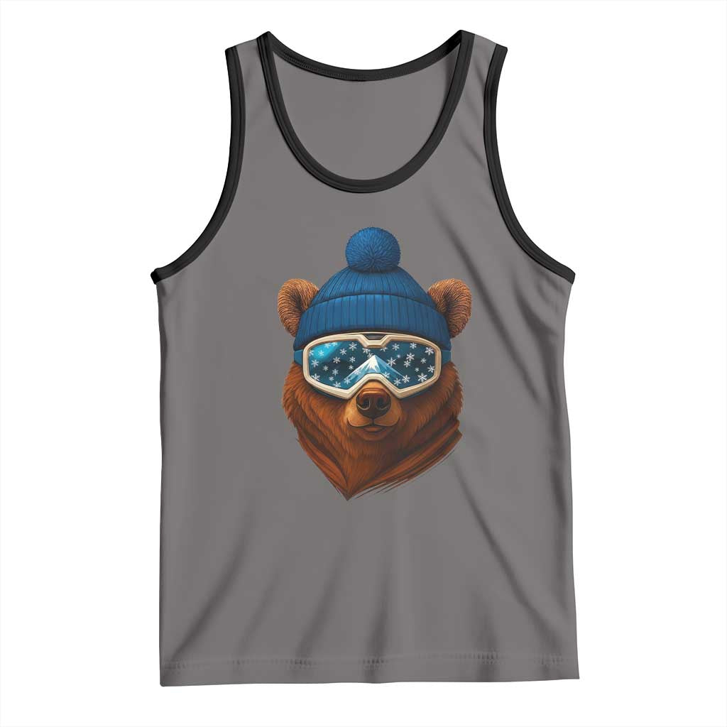 Grizzly Bear Snowboard Goggles Skiing Snow Winter Sport Tank Top - Wonder Print Shop