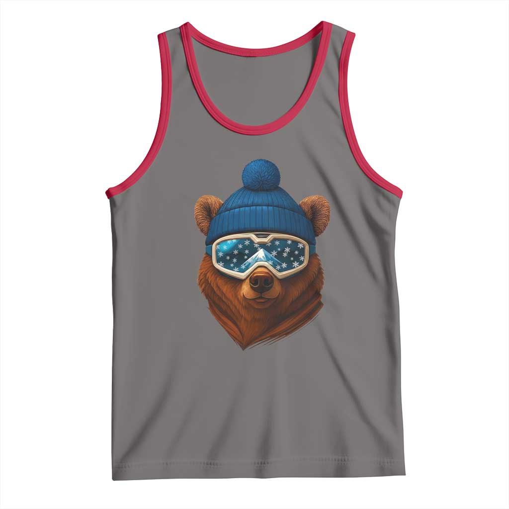 Grizzly Bear Snowboard Goggles Skiing Snow Winter Sport Tank Top - Wonder Print Shop
