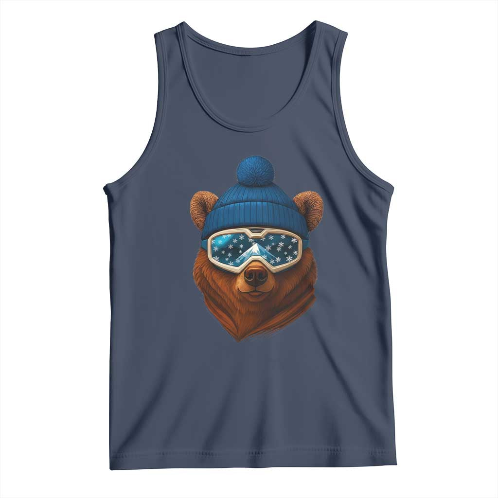 Grizzly Bear Snowboard Goggles Skiing Snow Winter Sport Tank Top - Wonder Print Shop
