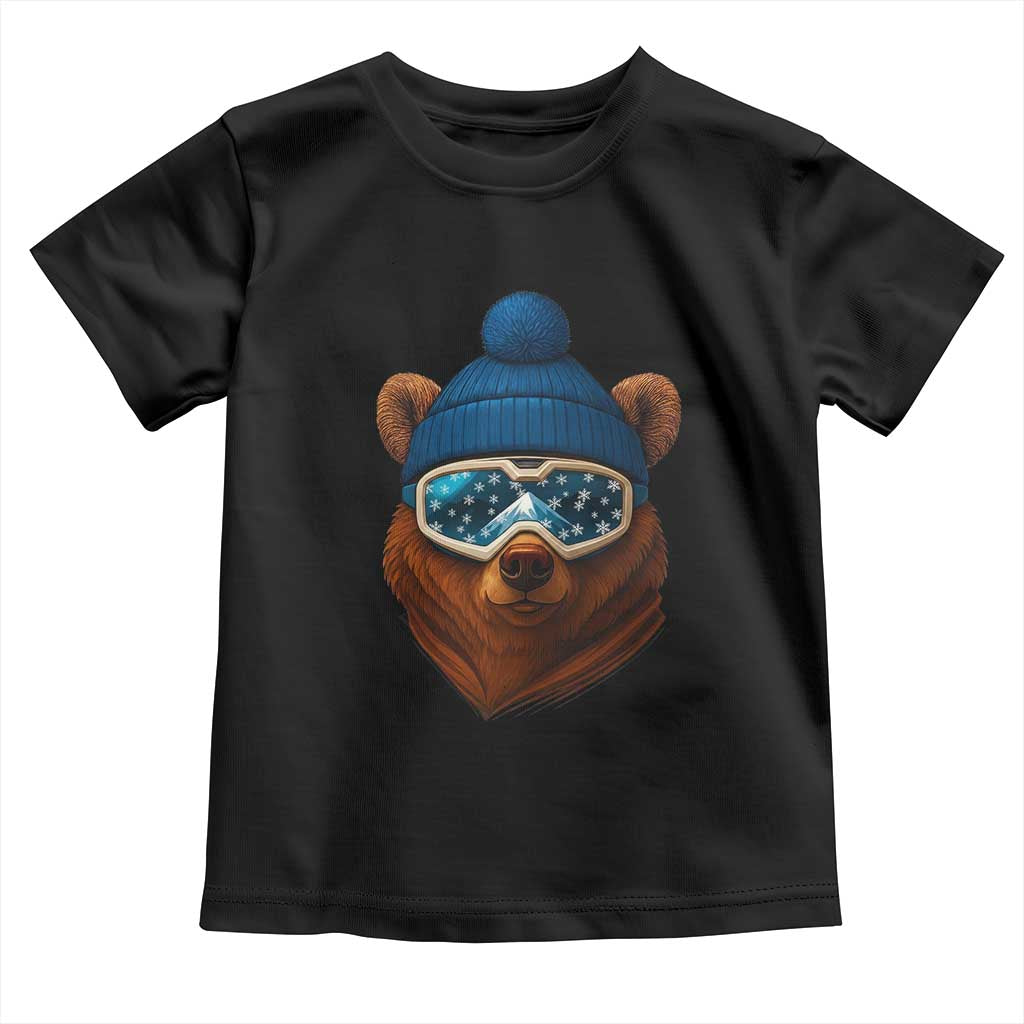 Grizzly Bear Snowboard Goggles Skiing Snow Winter Sport Toddler T Shirt - Wonder Print Shop