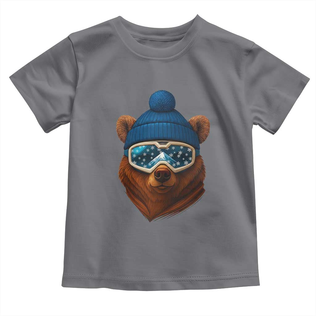 Grizzly Bear Snowboard Goggles Skiing Snow Winter Sport Toddler T Shirt - Wonder Print Shop