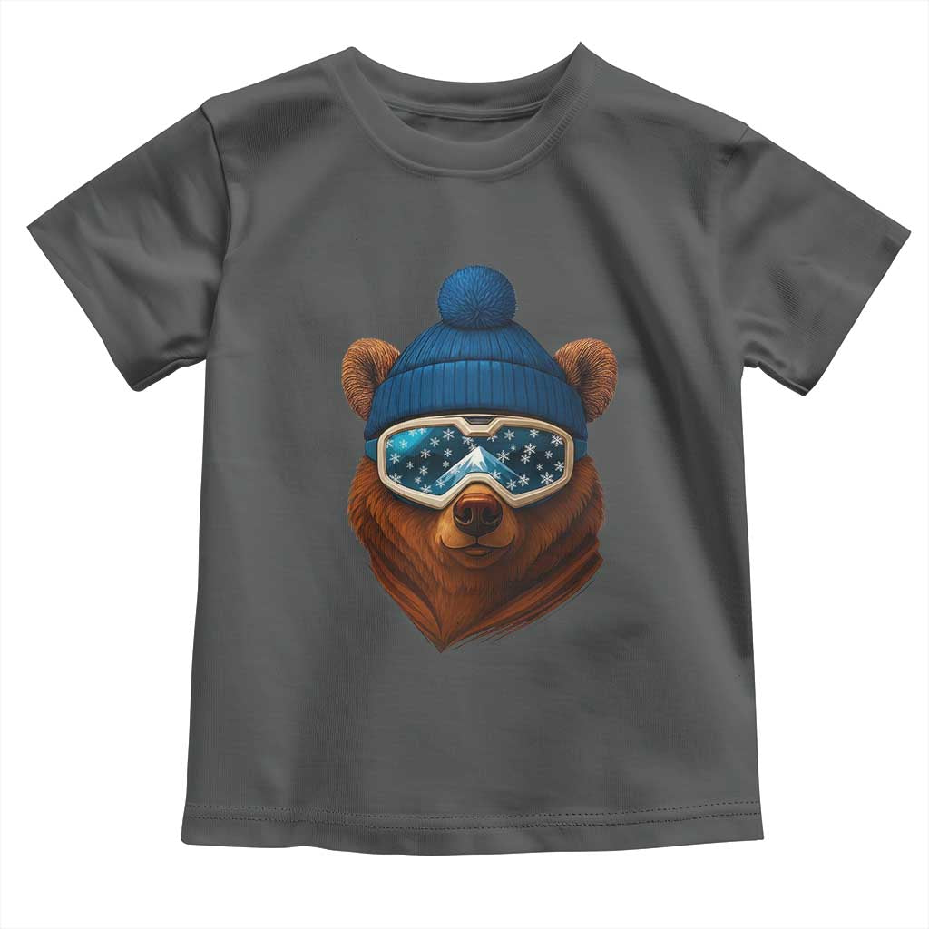 Grizzly Bear Snowboard Goggles Skiing Snow Winter Sport Toddler T Shirt - Wonder Print Shop