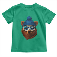 Grizzly Bear Snowboard Goggles Skiing Snow Winter Sport Toddler T Shirt - Wonder Print Shop