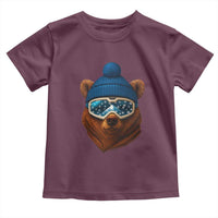 Grizzly Bear Snowboard Goggles Skiing Snow Winter Sport Toddler T Shirt - Wonder Print Shop
