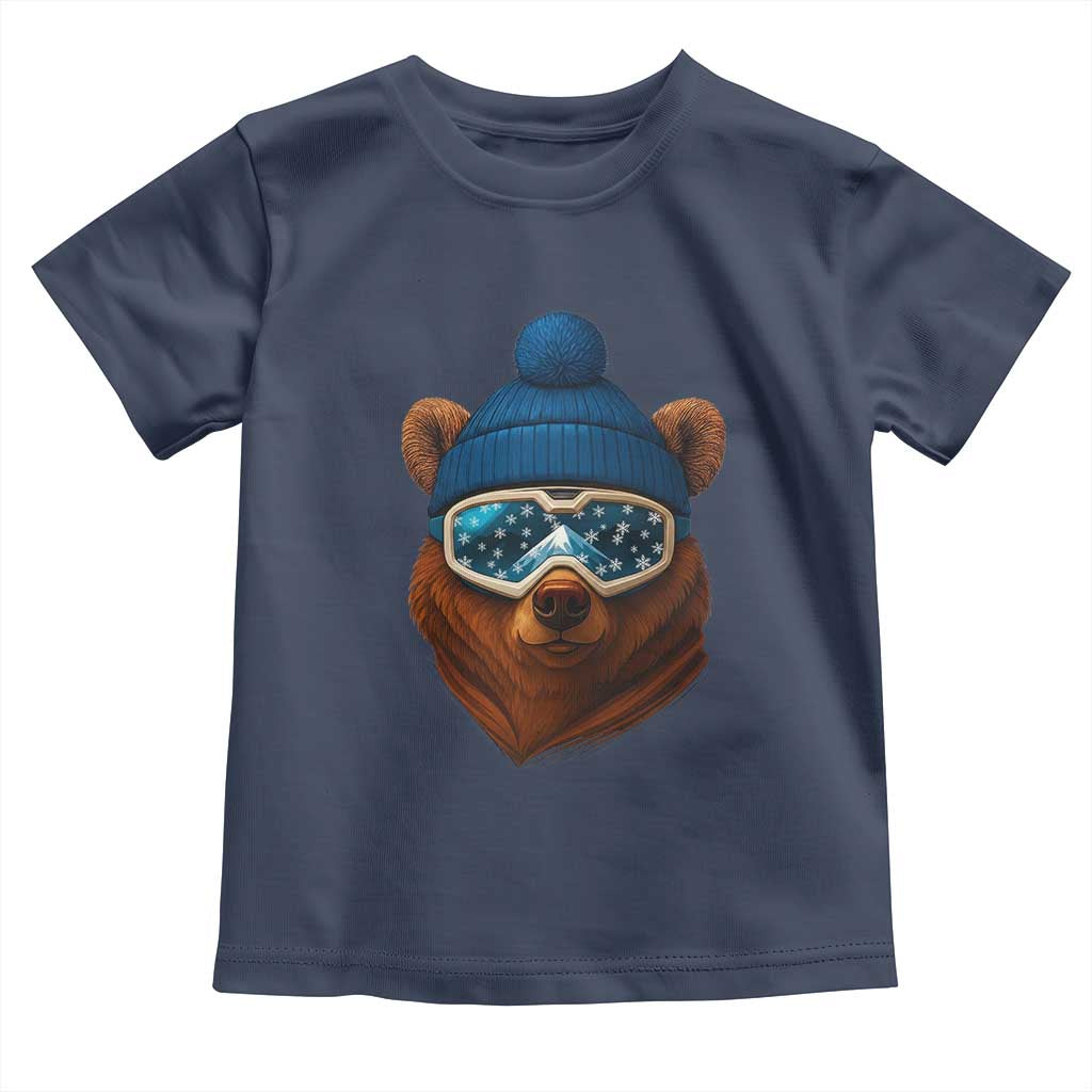 Grizzly Bear Snowboard Goggles Skiing Snow Winter Sport Toddler T Shirt - Wonder Print Shop
