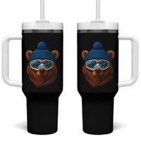 Grizzly Bear Snowboard Goggles Skiing Snow Winter Sport Tumbler With Handle - Wonder Print Shop