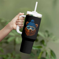 Grizzly Bear Snowboard Goggles Skiing Snow Winter Sport Tumbler With Handle - Wonder Print Shop