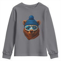 Grizzly Bear Snowboard Goggles Skiing Snow Winter Sport Youth Sweatshirt - Wonder Print Shop