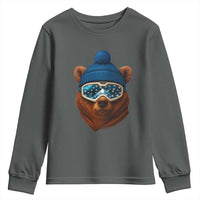 Grizzly Bear Snowboard Goggles Skiing Snow Winter Sport Youth Sweatshirt - Wonder Print Shop