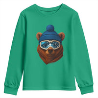 Grizzly Bear Snowboard Goggles Skiing Snow Winter Sport Youth Sweatshirt - Wonder Print Shop