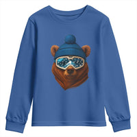 Grizzly Bear Snowboard Goggles Skiing Snow Winter Sport Youth Sweatshirt - Wonder Print Shop