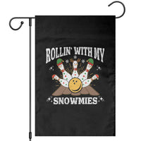 Funny Christmas Bowling Garden Flag Rollin With My Snowmies Bowling Pins - Wonder Print Shop