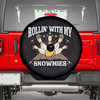 Funny Christmas Bowling Spare Tire Cover Rollin With My Snowmies Bowling Pins - Wonder Print Shop
