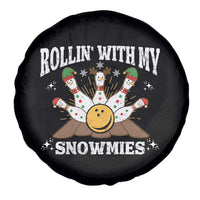 Funny Christmas Bowling Spare Tire Cover Rollin With My Snowmies Bowling Pins - Wonder Print Shop