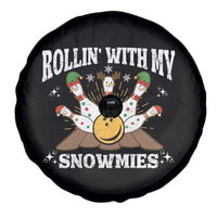 Funny Christmas Bowling Spare Tire Cover Rollin With My Snowmies Bowling Pins - Wonder Print Shop