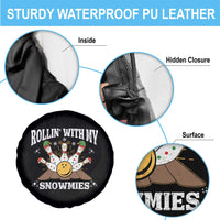 Funny Christmas Bowling Spare Tire Cover Rollin With My Snowmies Bowling Pins - Wonder Print Shop
