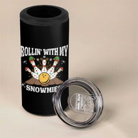 Funny Christmas Bowling 4 in 1 Can Cooler Tumbler Rollin With My Snowmies Bowling Pins - Wonder Print Shop
