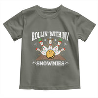 Funny Christmas Bowling Toddler T Shirt Rollin With My Snowmies Bowling Pins - Wonder Print Shop