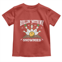 Funny Christmas Bowling Toddler T Shirt Rollin With My Snowmies Bowling Pins - Wonder Print Shop