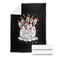 Funny Scared Cartoon Christmas Bowling Pins Throw Blanket - Wonder Print Shop
